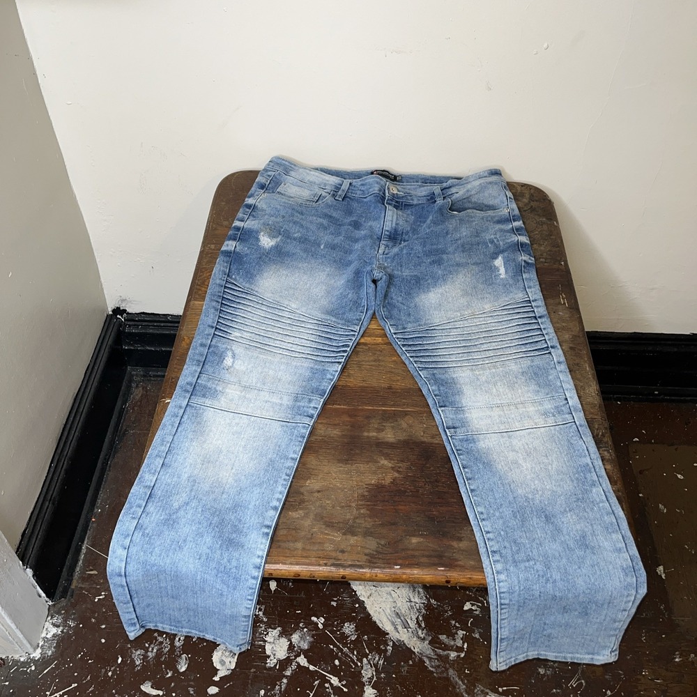 Southpole Jeans Mens Size 38x32 Blue Stretch Skinny Hip Hop Distressed